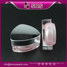 Plastic pink color empty acrylic cosmetic jar 15g